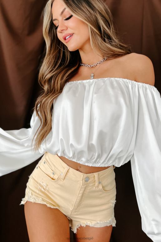 gebroken wit off my mind crop top met ballonmouwen NanaMacs HPTT1441