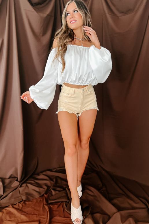 gebroken wit off my mind crop top met ballonmouwen NanaMacs HPTT1441