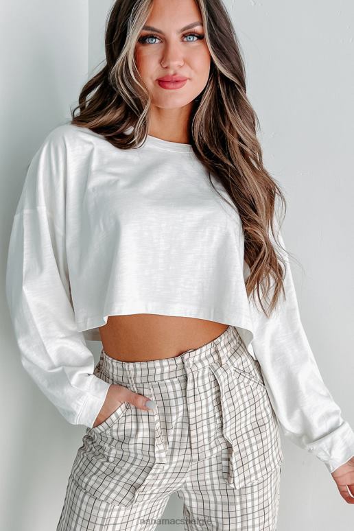 heemst oversized crop top met lange mouwen NanaMacs HPTT611