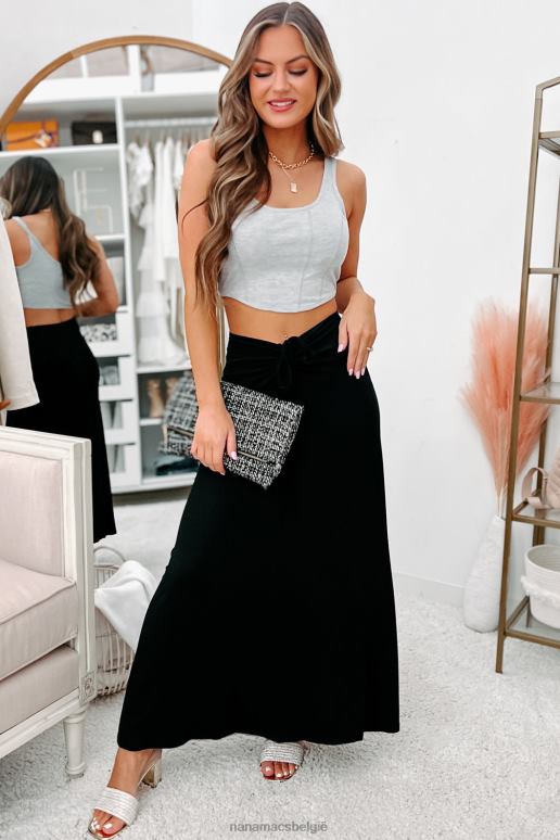 heide grijs wens me geluk naaddetail crop top met gebogen zoom NanaMacs HPTT1394