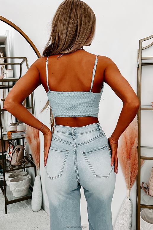 hemelsblauw bodhi crop top van gehaakt kant NanaMacs HPTT1428