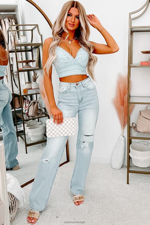 hemelsblauw bodhi crop top van gehaakt kant NanaMacs HPTT1428