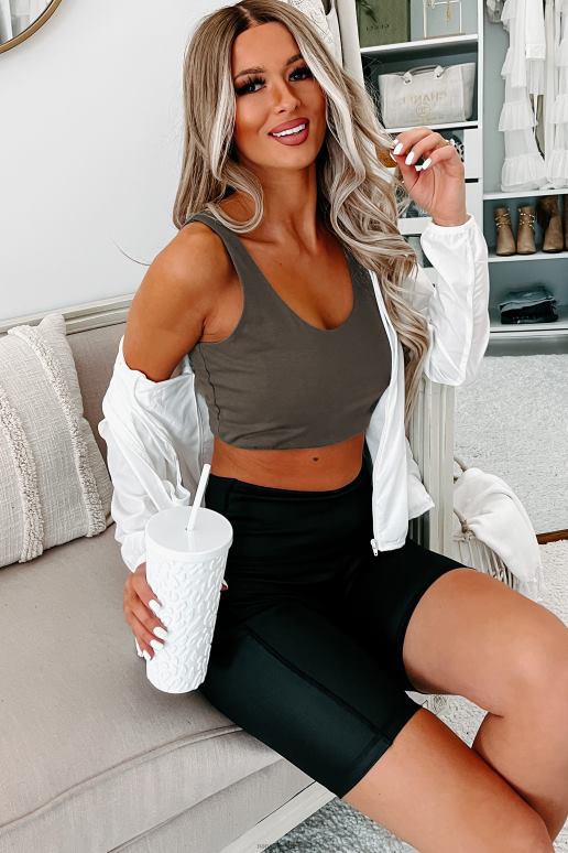 houtskool werk je uit gewatteerde crop top NanaMacs HPTT1471