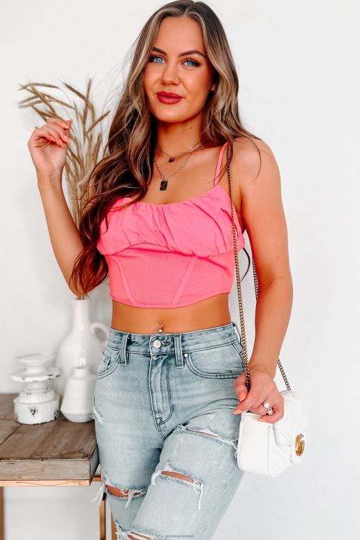 kauwgom aangegeven doel ruched buste crop top NanaMacs HPTT255