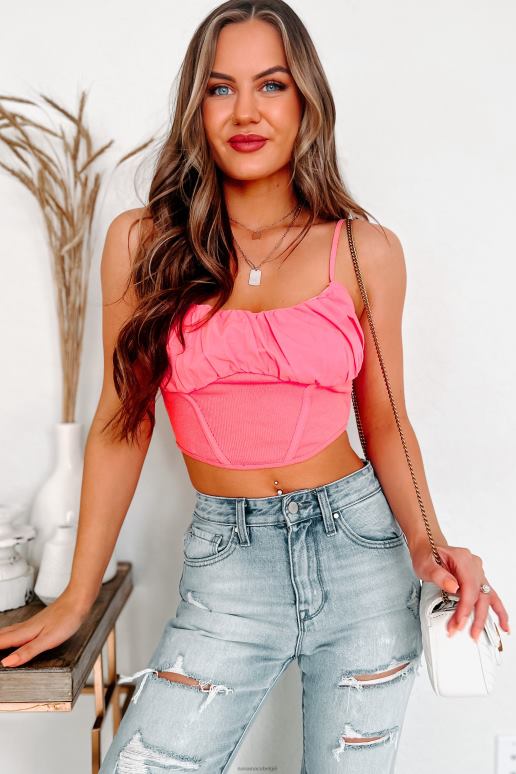 kauwgom aangegeven doel ruched buste crop top NanaMacs HPTT255