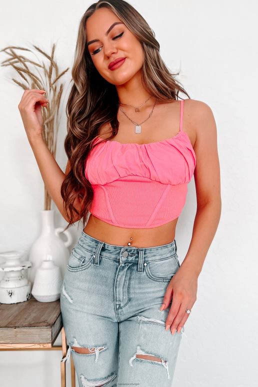 kauwgom aangegeven doel ruched buste crop top NanaMacs HPTT255