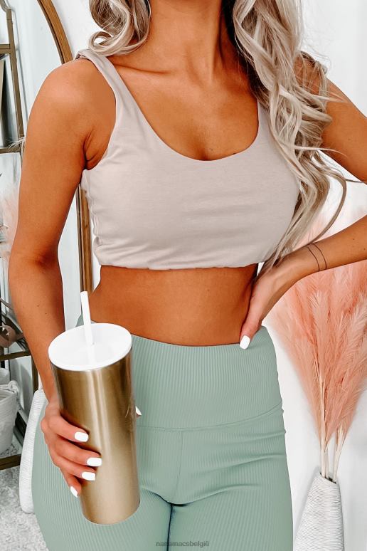 latte werk je uit gewatteerde crop top NanaMacs HPTT1470