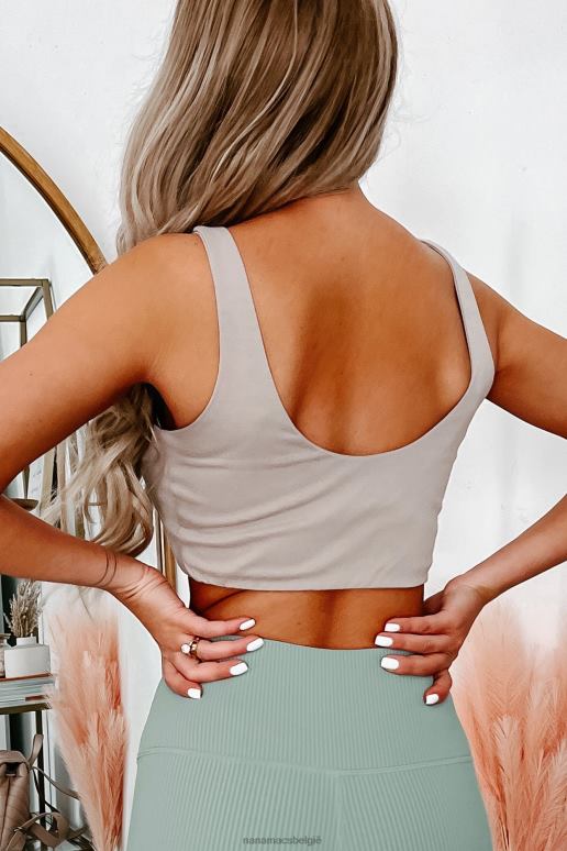 latte werk je uit gewatteerde crop top NanaMacs HPTT1470