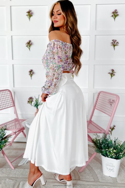 lavendel cesca off-shoulder gebloemde crop top NanaMacs HPTT1359