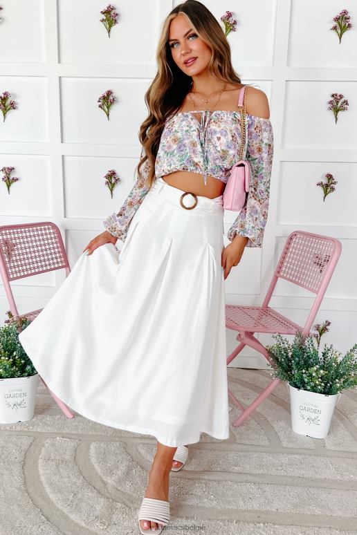 lavendel cesca off-shoulder gebloemde crop top NanaMacs HPTT1359
