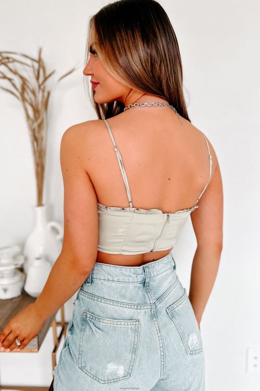 licht groen eindeloze romance korsetstijl crop top NanaMacs HPTT253
