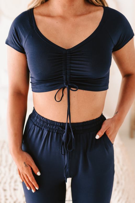 marine elaine crop top met ruches aan de voorkant NanaMacs HPTT1533