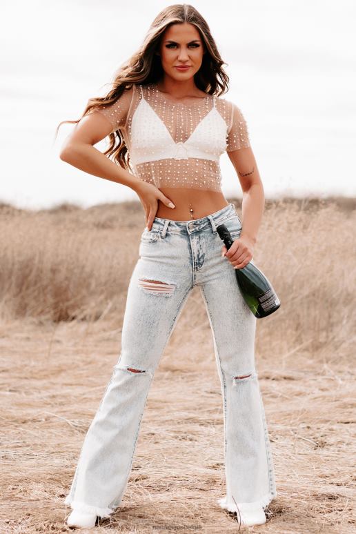 naakt geen remmingen parel strass mesh crop top NanaMacs HPTT127