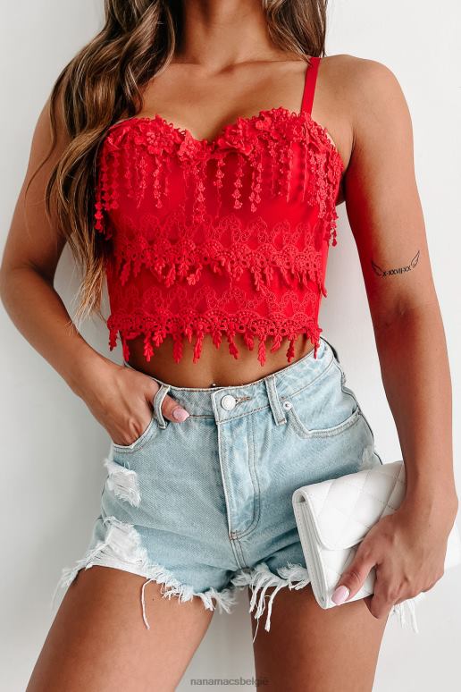 rood de duivel die je kent gehaakte kanten bustier crop top NanaMacs HPTT46