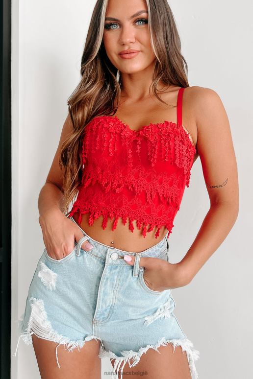 rood de duivel die je kent gehaakte kanten bustier crop top NanaMacs HPTT46