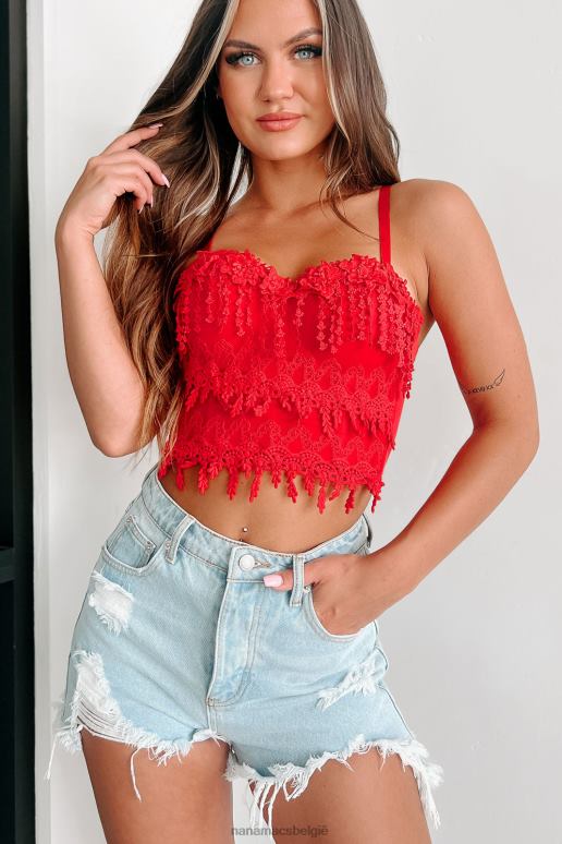 rood de duivel die je kent gehaakte kanten bustier crop top NanaMacs HPTT46
