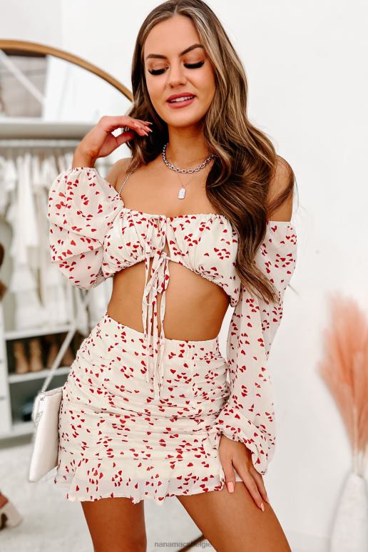 room Iemands lieverd crop top met lange mouwen en hartenprint NanaMacs HPTT1434