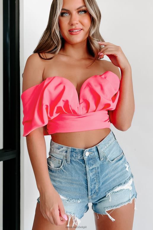roze reagan off-shoulder sweetheart crop top NanaMacs HPTT4