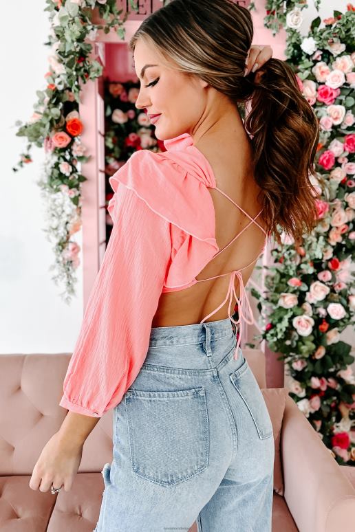 roze sizzlin' looks gegolfde open rug crop top NanaMacs HPTT1482