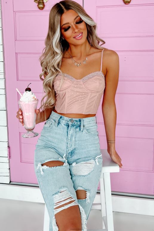 stoffig roze verwachte love korset crop top NanaMacs HPTT262