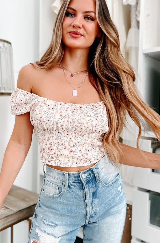 vanille florally yours gebloemde crop top NanaMacs HPTT944