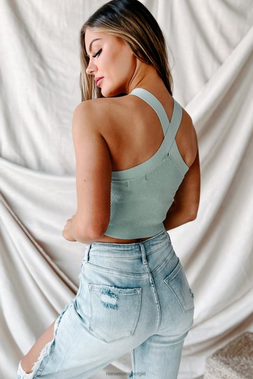verstandig lieveling van mij geribbelde halter crop top NanaMacs HPTT1377