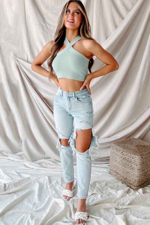 verstandig lieveling van mij geribbelde halter crop top NanaMacs HPTT1377