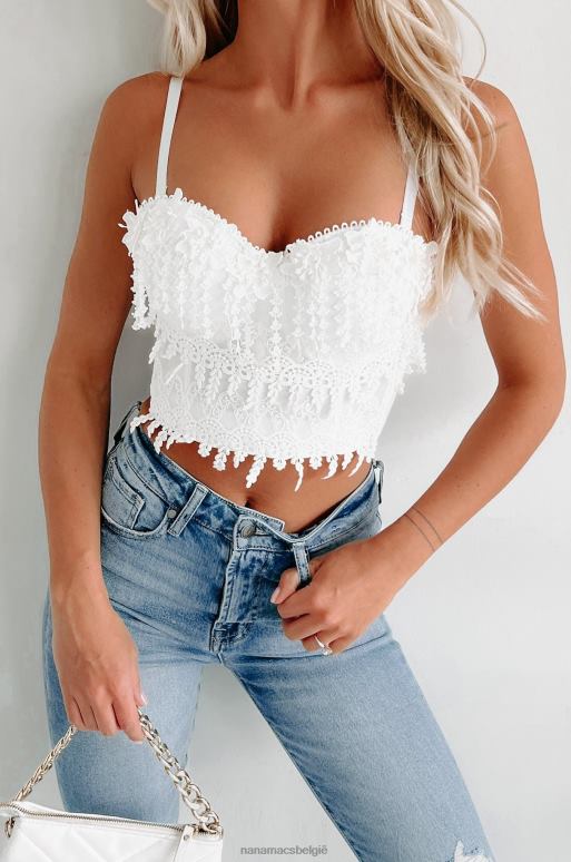 wit de duivel die je kent gehaakte kanten bustier crop top NanaMacs HPTT56