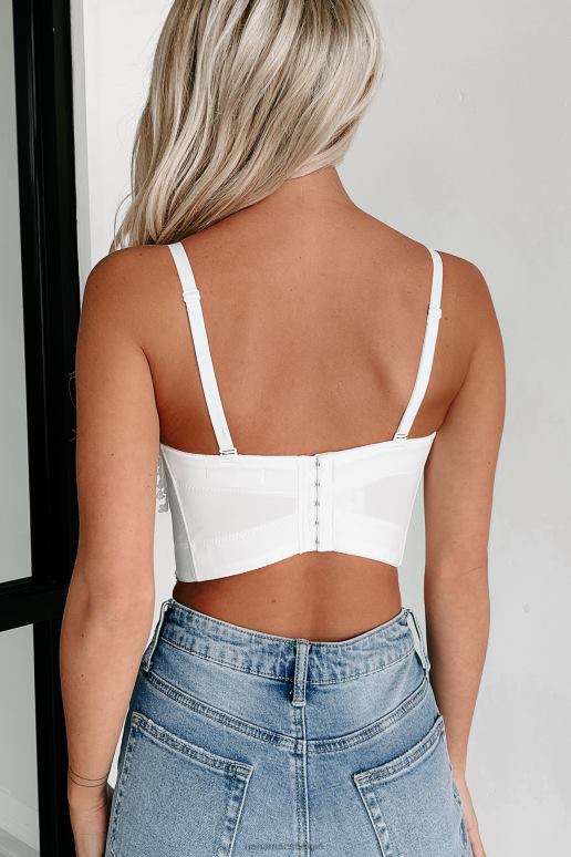 wit de duivel die je kent gehaakte kanten bustier crop top NanaMacs HPTT56