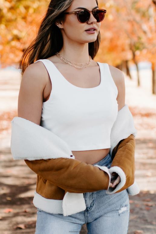 wit zonnige zomers geribbelde crop top NanaMacs HPTT730