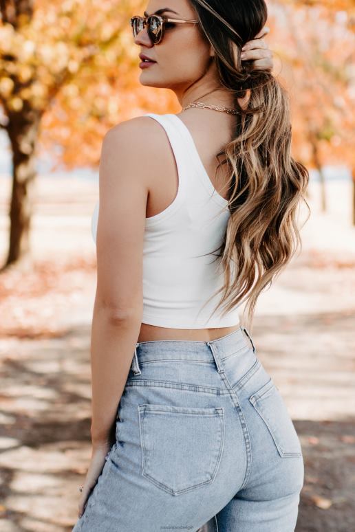 wit zonnige zomers geribbelde crop top NanaMacs HPTT730