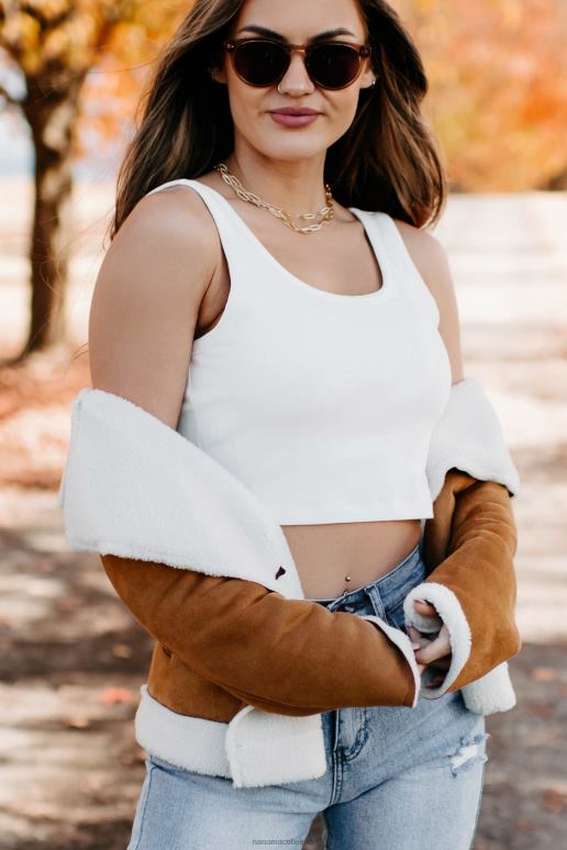 wit zonnige zomers geribbelde crop top NanaMacs HPTT730