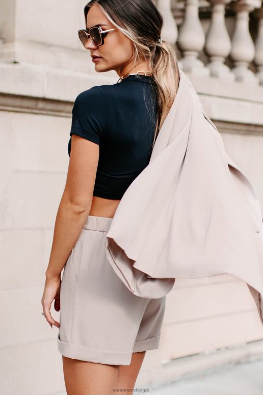 zwart haast je niet, crop top met korte mouwen NanaMacs HPTT724