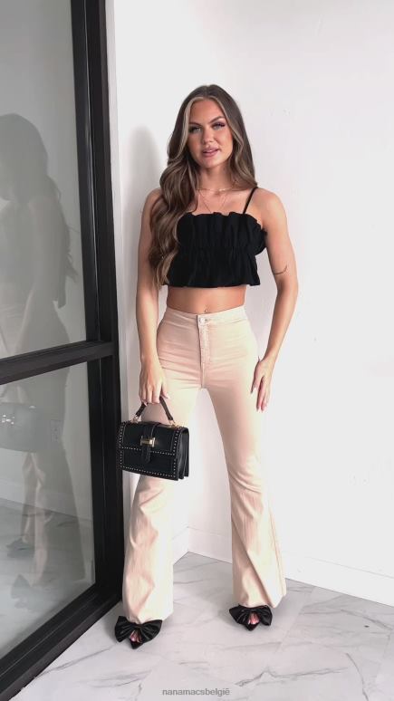 zwart schat je ruche crop top met terugslag NanaMacs HPTT878