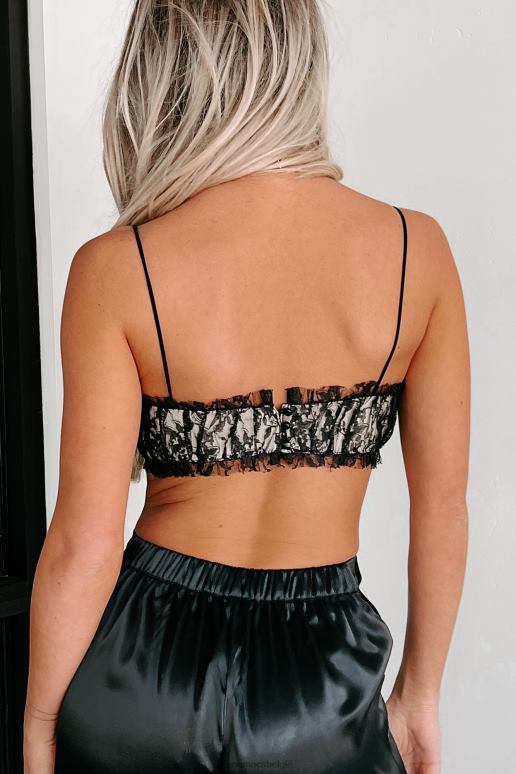 zwart werkt voor mij kanten crop top NanaMacs HPTT114