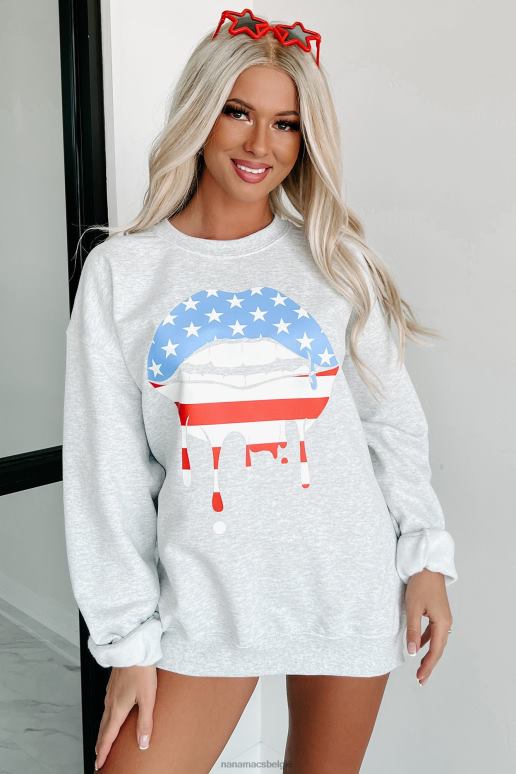 asgrijs druipend van trots grafische crewneck NanaMacs HPTT1007