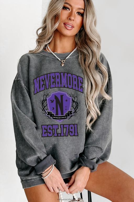 houtskool unitas est invicta geribbelde grafische ronde hals NanaMacs HPTT905