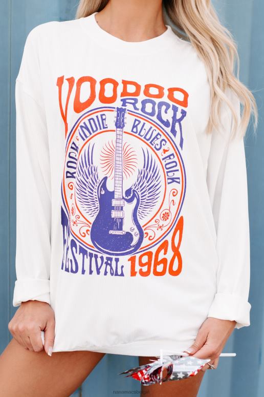 ivoor voodoo rockfestival geribde grafische ronde hals NanaMacs HPTT808
