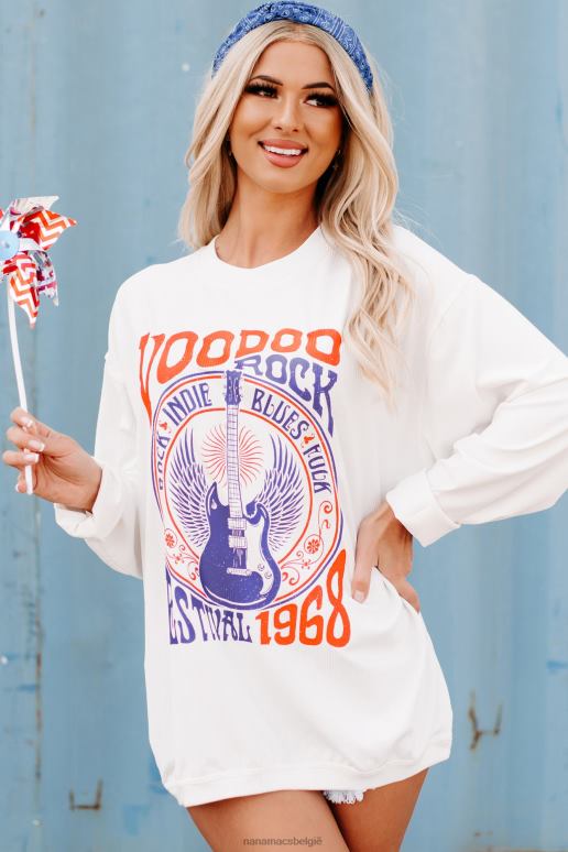 ivoor voodoo rockfestival geribde grafische ronde hals NanaMacs HPTT808