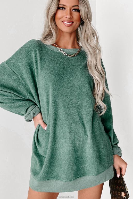 jagersgroen oversized fleecetrui NanaMacs HPTT927