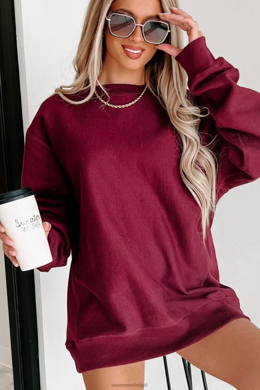 kastanjebruin zijdelingse geribbelde zware ronde hals NanaMacs HPTT654