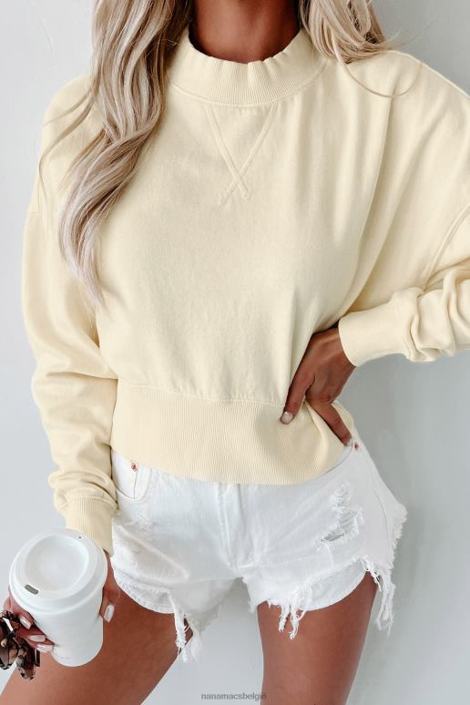 limonade Cropped sweatshirt met minerale wassing NanaMacs HPTT766