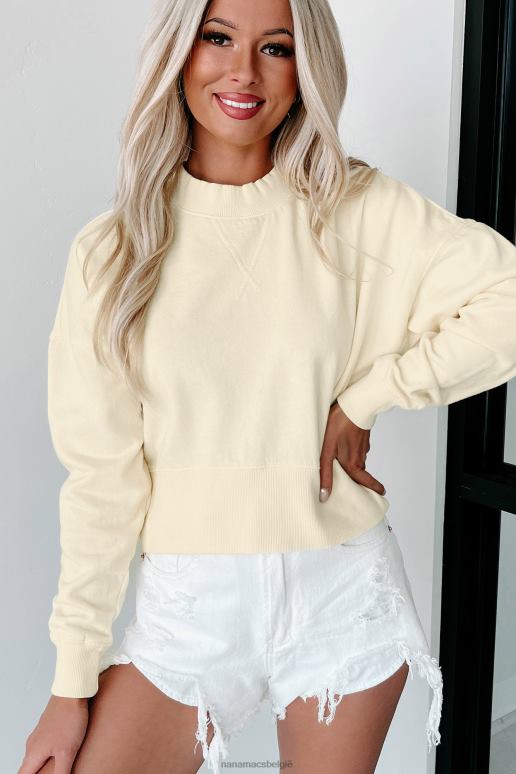 limonade Cropped sweatshirt met minerale wassing NanaMacs HPTT766