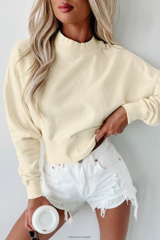 limonade Cropped sweatshirt met minerale wassing NanaMacs HPTT766