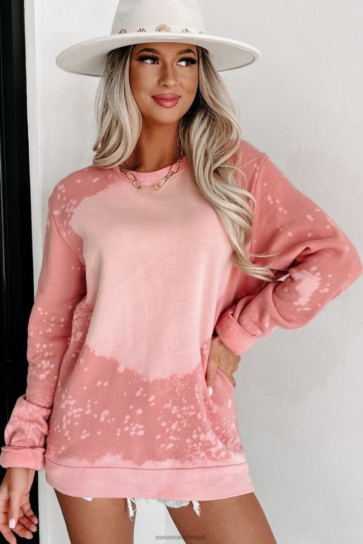 roos gebleekt sweatshirt met ronde hals NanaMacs HPTT824