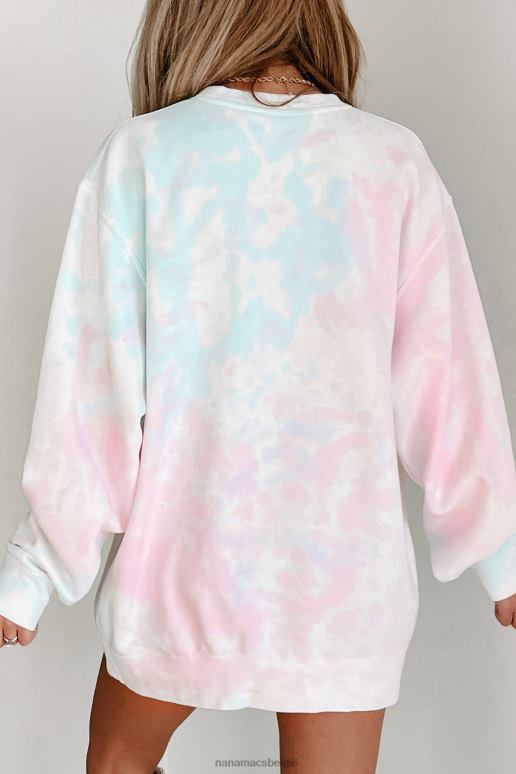 tie-dye suikerspin lichtgewicht tie-dye ronde hals NanaMacs HPTT672