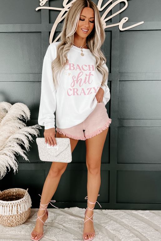 wit bach shit gekke geribbelde grafische ronde hals NanaMacs HPTT1028