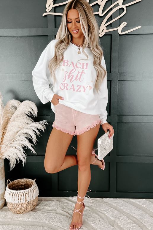 wit bach shit gekke geribbelde grafische ronde hals NanaMacs HPTT1028