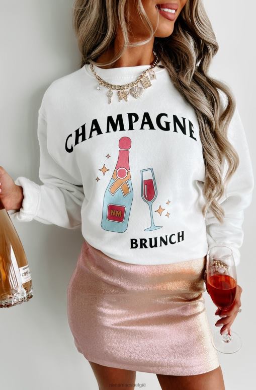 wit champagne brunch graphic - meerdere shirtopties NanaMacs HPTT1049