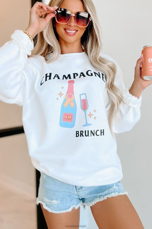 wit champagne brunch graphic - meerdere shirtopties NanaMacs HPTT1049